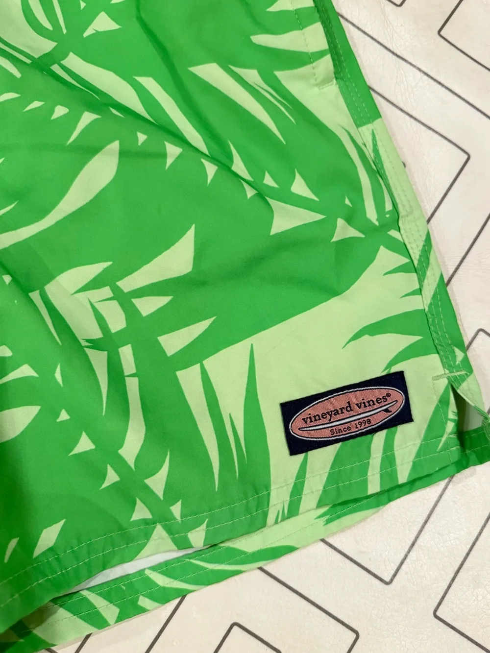 Vineyard Vines Green Tropical Swim Shorts